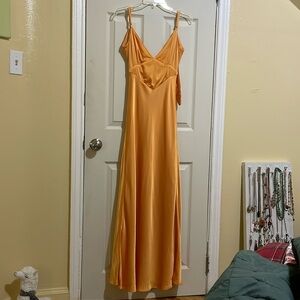 Orange Silky Dress